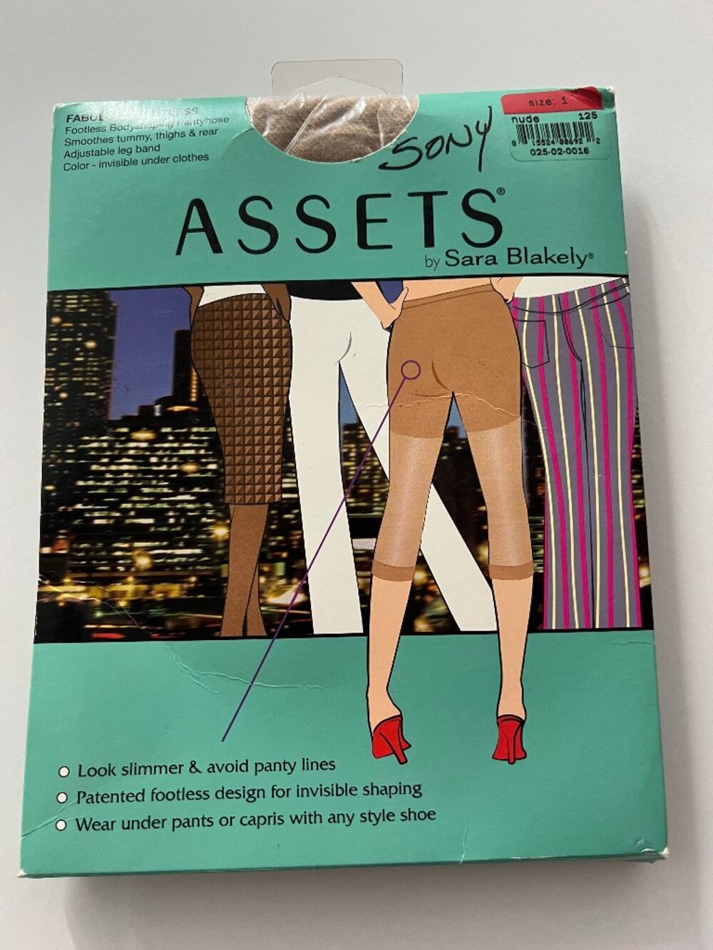 New in Package Spanx Assets Fabulous Footless Pantyhose Shapewear Nude Size 1